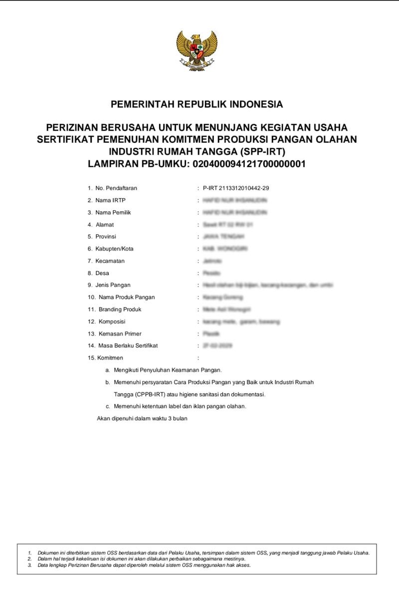 Sertifikat-PIRT-Pusat-Mete-Wonogiri-PMW Sertifikat PIRT Pusat Mete Wonogiri PMW